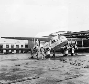 People alongside a passenger plane, Croydon Aerodrome People alongside a passenger plane, Croydon Aerodrome