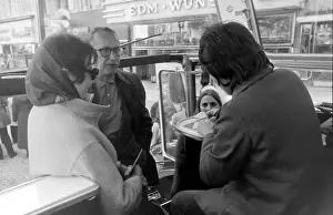 Cold War Era Germany Prints: People on a bus, West Berlin, Germany