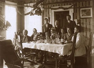 People at a table for a Christmas meal, USA People at a table for a Christmas meal, USA