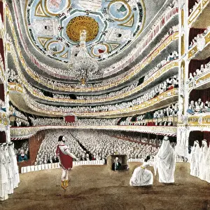 Prints of Performance of the opera Norma by Vincenzo Bellini in Barcelona theatre Liceu (19th c.). Engraving by Onofre Alsamora. Litography. SPAIN. CATALONIA. Barcelona. Barcelona City History Museum Opera Prints: Norma Opera Performance Print, Barcelona 19th c