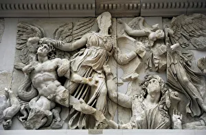 Pergamon Altar. Athena against the giant Alcyoneus Pergamon Altar. Athena against the giant Alcyoneus