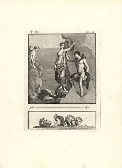 Perseus rescuing Andromeda from the sea monster Cetus Perseus rescuing Andromeda from the sea monster Cetus