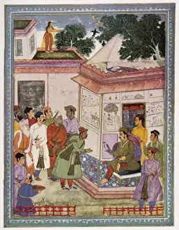 Persian Emir and Falcon Print