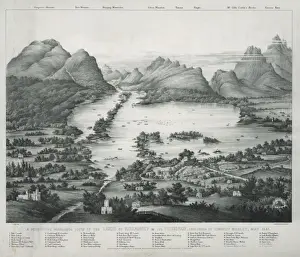 Panoramic Views Of Ireland Prints: Perspective panoramic view of the lakes of Killarney