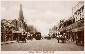 Perth Prints: Print of William Street in Perth, Western Australia 1900s