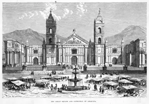 Arequipa Plaza Grande and Cathedral Print