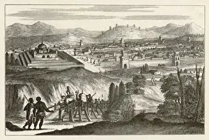 Prints of View of the city at the time of the Spanish conquest Peru Prints: Cuzco City Print C1520