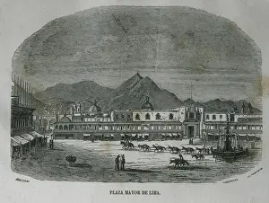 South America Landmarks Prints: Peru. Lima. Main Square