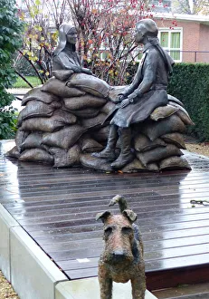 The Two at Pervyse with Shot the dog memorial, Ypres The Two at Pervyse with Shot the dog memorial, Ypres