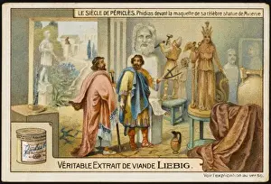 Ancient Greek Sculptures Prints: Phidias at Work (Liebig)