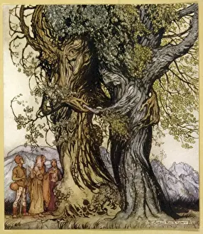 Philemon and Baucis Print: Intertwined Oak and Linden Trees