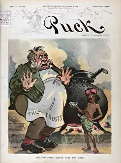 Puck Magazine Art Prints: The Philippine Oliver asks for more