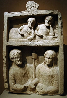 Phoenician art. Cyprus. 4th century BC. Grave marker. Limest Phoenician art. Cyprus. 4th century BC. Grave marker. Limest