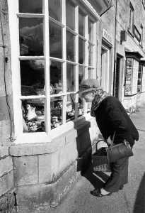 Old Lady in Burford, Cotswolds Print 1988