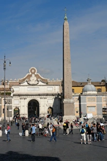 Piazza del Popolo and obelisk, Rome, Italy Piazza del Popolo and obelisk, Rome, Italy