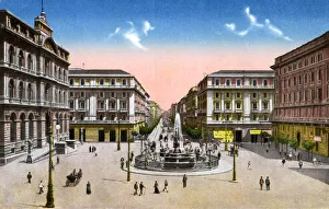 Piazza della Borsa with Medina Fountain, Naples, Italy Piazza della Borsa with Medina Fountain, Naples, Italy