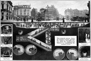 Piccadilly Circus Station Cross-Section Print, 1927