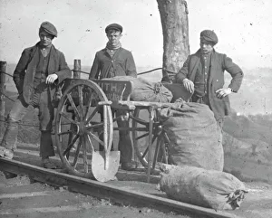 Picking coal from waste tip during 1921 strike, South Wales Picking coal from waste tip during 1921 strike, South Wales