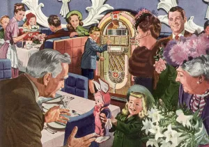 Easter Celebrations Prints: Dining Out For Easter Date: 1945