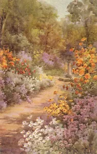 Mary Evans Prints Online - Flowers and Path Print