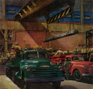 Framed Print : Loading Trucks Print Framed Print : Loading Trucks Print