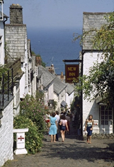 Picturesque street in Clovelly, Devon Picturesque street in Clovelly, Devon