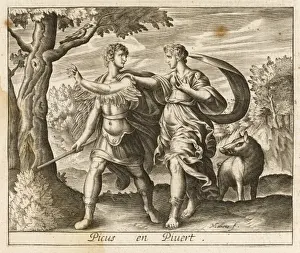 Classical Mythology Prints: Picus into a Magpie