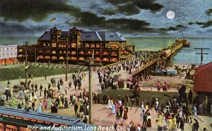 Pier and Auditorium, Long Beach, California, USA Pier and Auditorium, Long Beach, California, USA