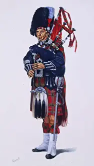 Soldier Prints: Pipe Major of The Scots Guards Print - Ceremonial Dress