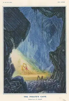 The Pirates Cave Print by Alfred Bestall