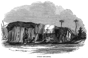 Pitmen encamped - evicted coal miner and his dwelling Pitmen encamped - evicted coal miner and his dwelling