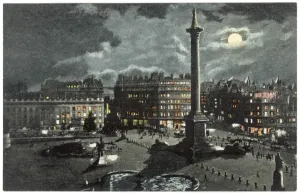 Iconic British Landmarks Prints: Trafalgar Square Night