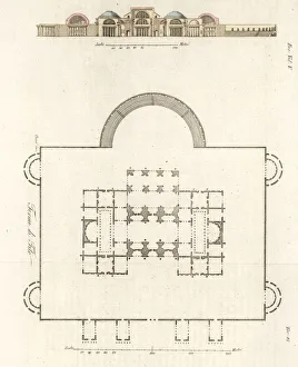 Plan and elevation of the Baths of Titus, Rome Plan and elevation of the Baths of Titus, Rome