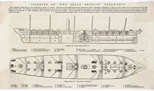 Brunel Prints: Plan of SS Great Britain Print, 1845