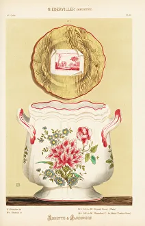 Plate and jardiniere from Niderviller, France Plate and jardiniere from Niderviller, France