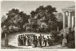 Ancient Greek Philosopher Images Prints: Plato with Disciples
