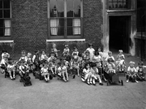 Playground scene, Junior School, East End of London Playground scene, Junior School, East End of London