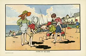Children Playing On The Beach Prints: Playing on the Beach