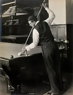 Playing Billiards: W. Hoppe Print