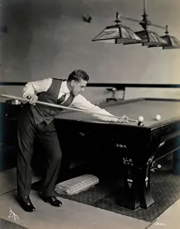 Playing Billiards by W. Hoppe Print