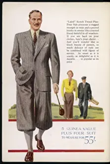 Historical Costume Design Prints: Plus Four Suit 1939