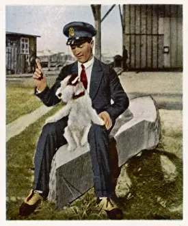 Early Flight Pioneers Prints: Pluschow / With Dog