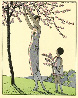 Pochoir Print, Spring by Andre Marty Pochoir Print, Spring by Andre Marty