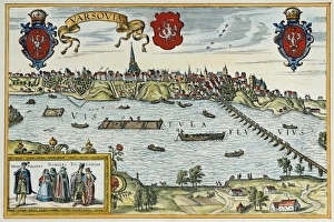 Poland. Warsaw. 16th century. Engraving Poland. Warsaw. 16th century. Engraving