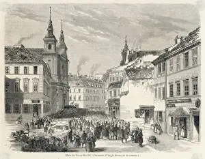 Prints of Street scene - the Old Market Poland Prints: Poland Print: Warsaw Old Market Street Scene