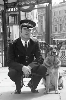 Police Dog Handler Print by Mary Evans Prints Online