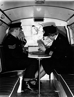 Two police officers in SPG van, Met Police, London Two police officers in SPG van, Met Police, London