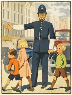 Urban Landscape Photography UK Prints: Policeman & Traffic