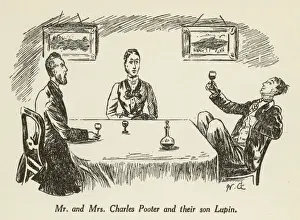 Prints of Mr. and Mrs. Charles Pooter and their son Lupin D Prints: Print of Mr. and Mrs. Charles Pooter with their son Lupin