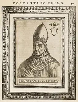 Early Christian Leaders Prints: Pope Constantinus